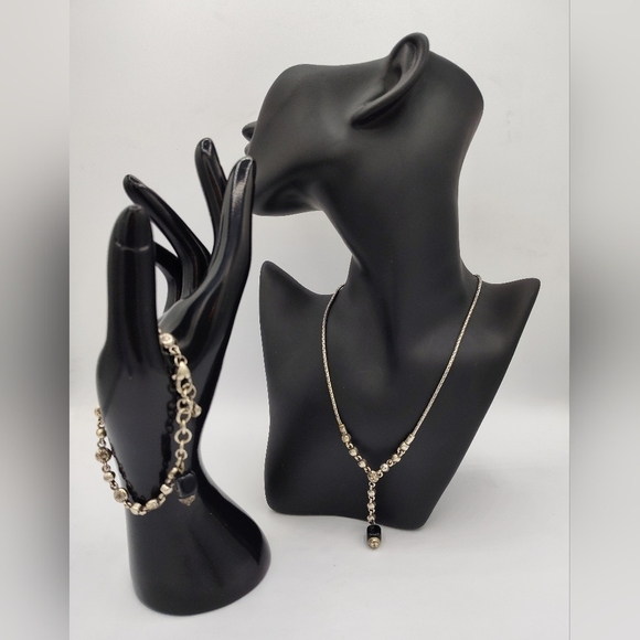 Brighton Jewelry - RETIRED VINTAGE Brighton Rigoletto Silvertone And Black Crystal Set